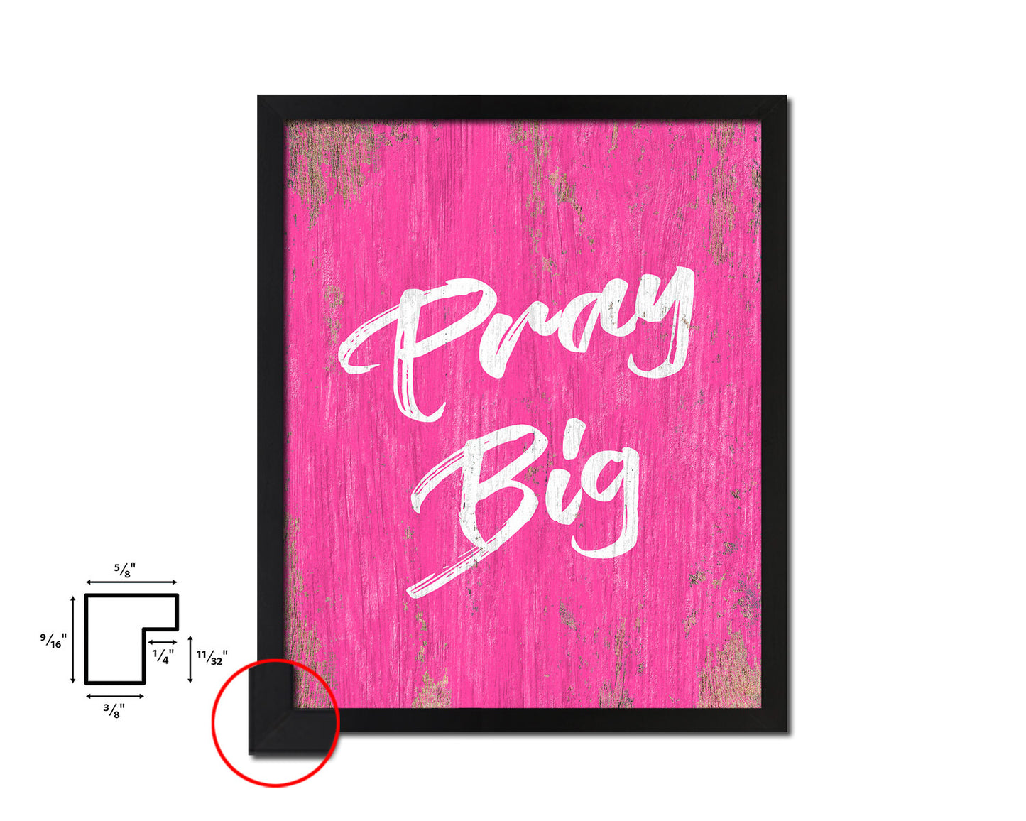 Pray Big Quote Framed Print Home Decor Wall Art Gifts