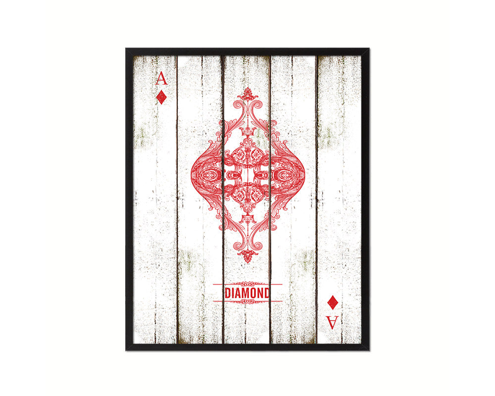 Diamond Ace Cards Fine Art Paper Prints Wood Framed Wall Art Decor Gifts