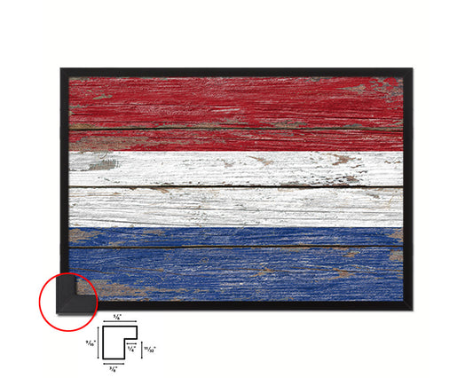 Netherlands Country Wood Rustic National Flag Wood Framed Print Wall Art Decor Gifts