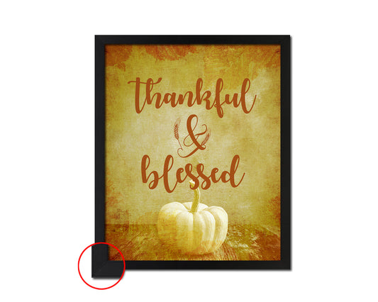 Thankful & Blessed Quote Framed Print Wall Decor Art Gifts