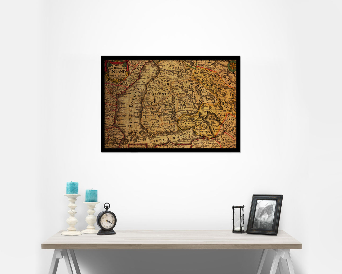 Finland Centuries Vintage Map Framed Print Art Wall Decor Gifts