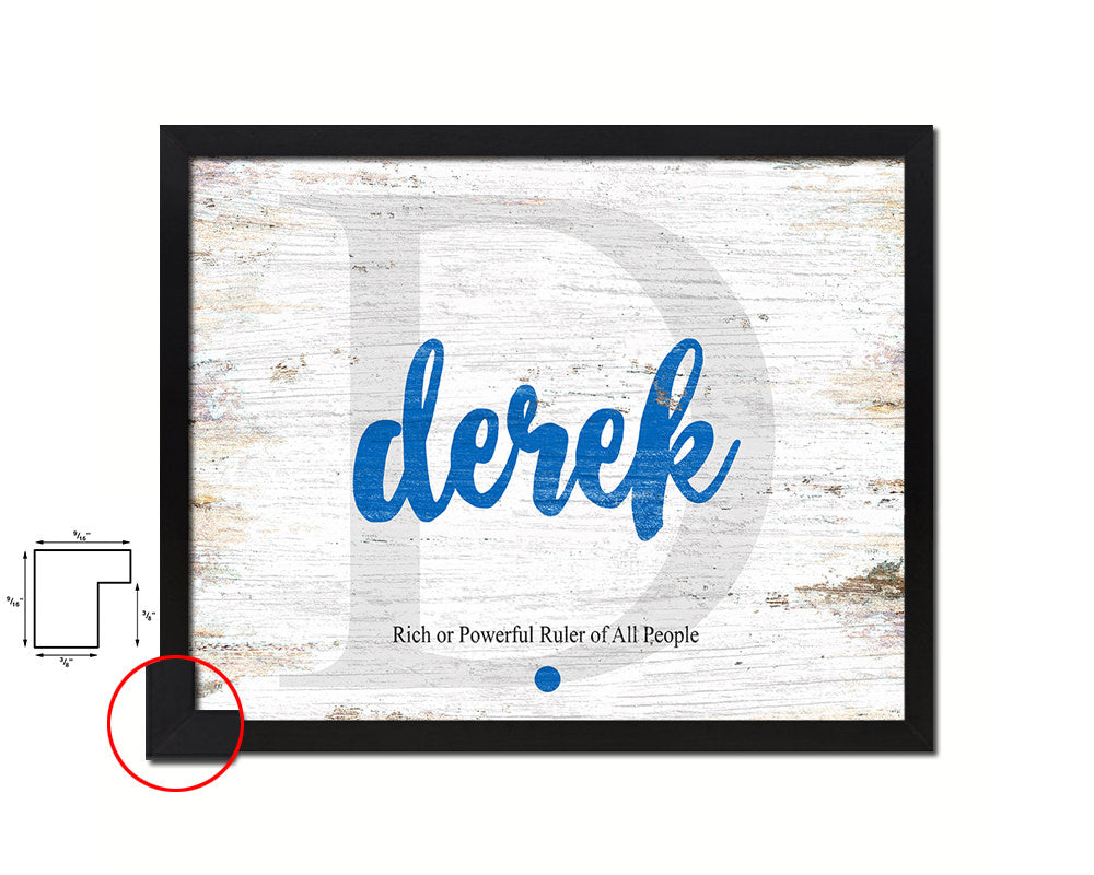 Derek Personalized Biblical Name Plate Art Framed Print Kids Baby Room Wall Decor Gifts