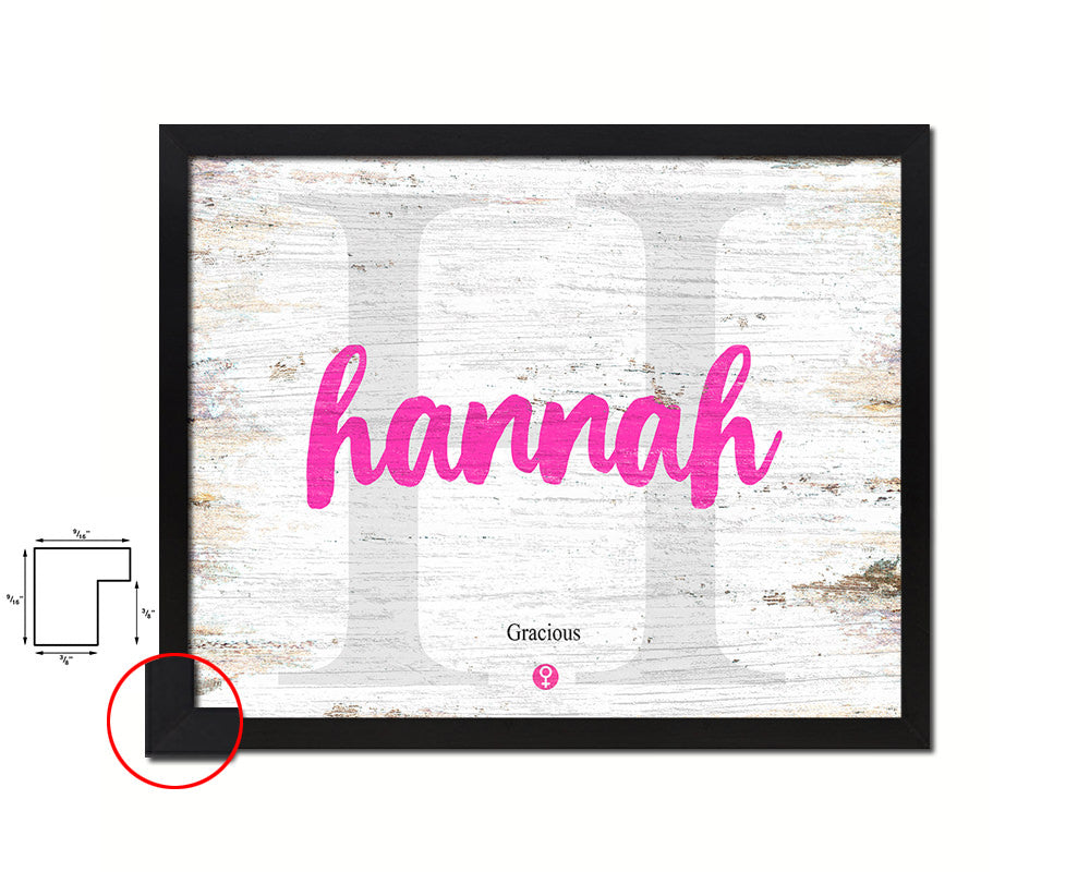 Hannah Personalized Biblical Name Plate Art Framed Print Kids Baby Room Wall Decor Gifts