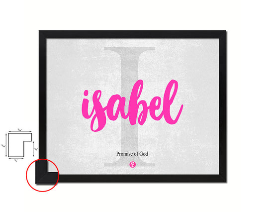 Isabel Personalized Biblical Name Plate Art Framed Print Kids Baby Room Wall Decor Gifts