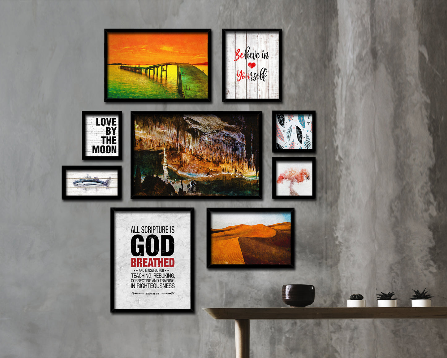 All scripture is god breathed and is useful for teaching Bible, Scripture, Verse Framed Print Wall Art Decor Gifts