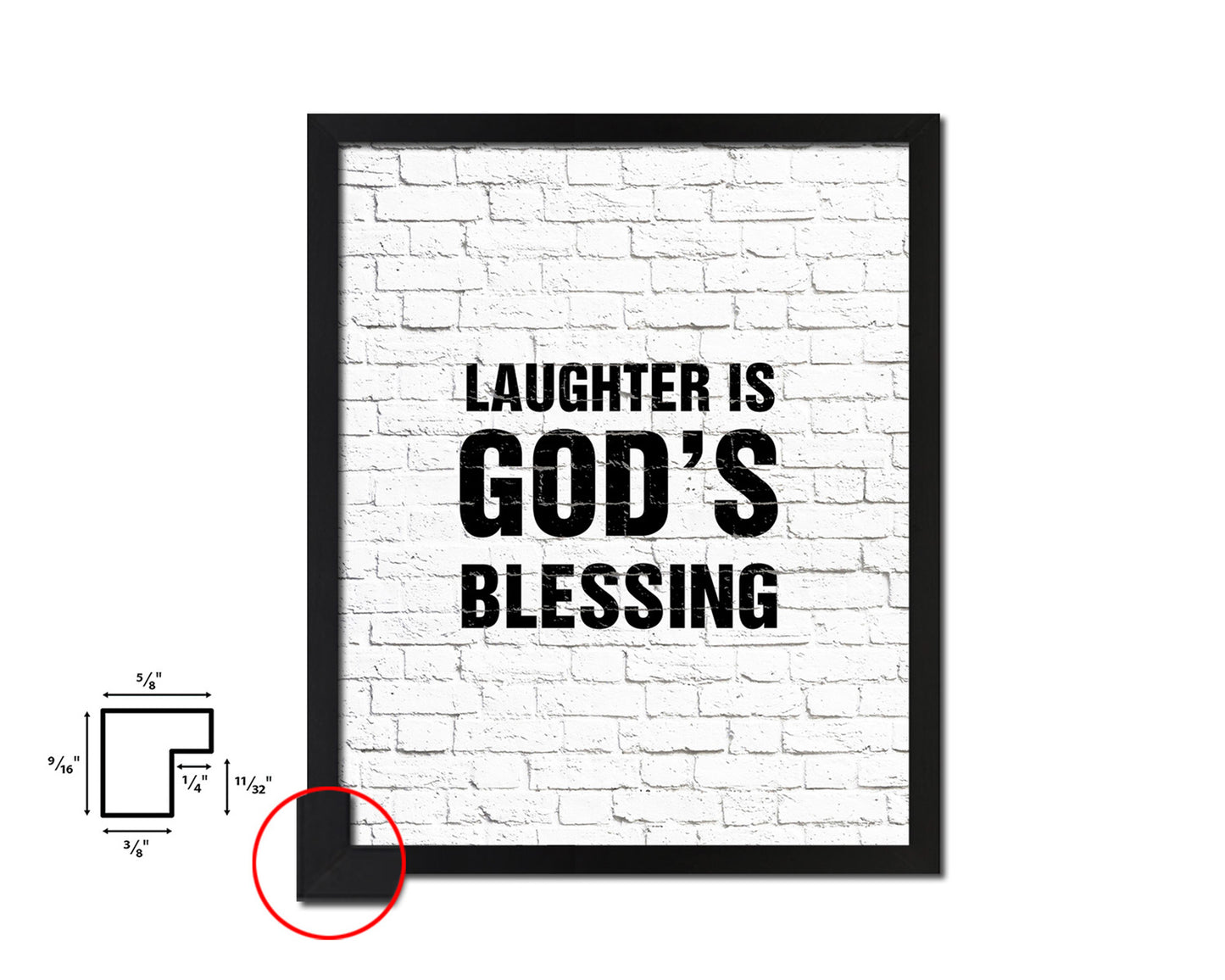 Laughter is God's blessing Quote Framed Print Home Decor Wall Art Gifts