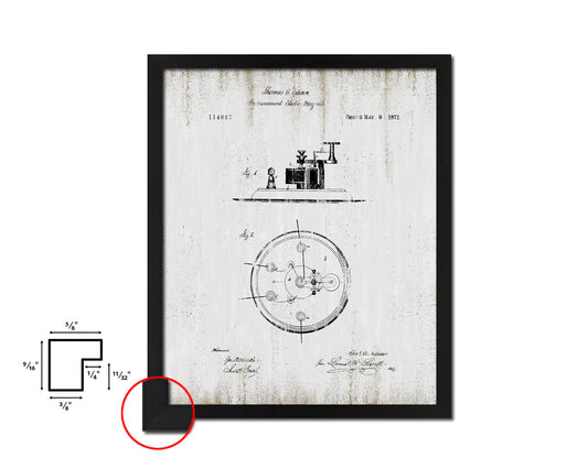 Electro Magnets Edison Vintage Patent Artwork Black Frame Print Wall Art Decor Gifts