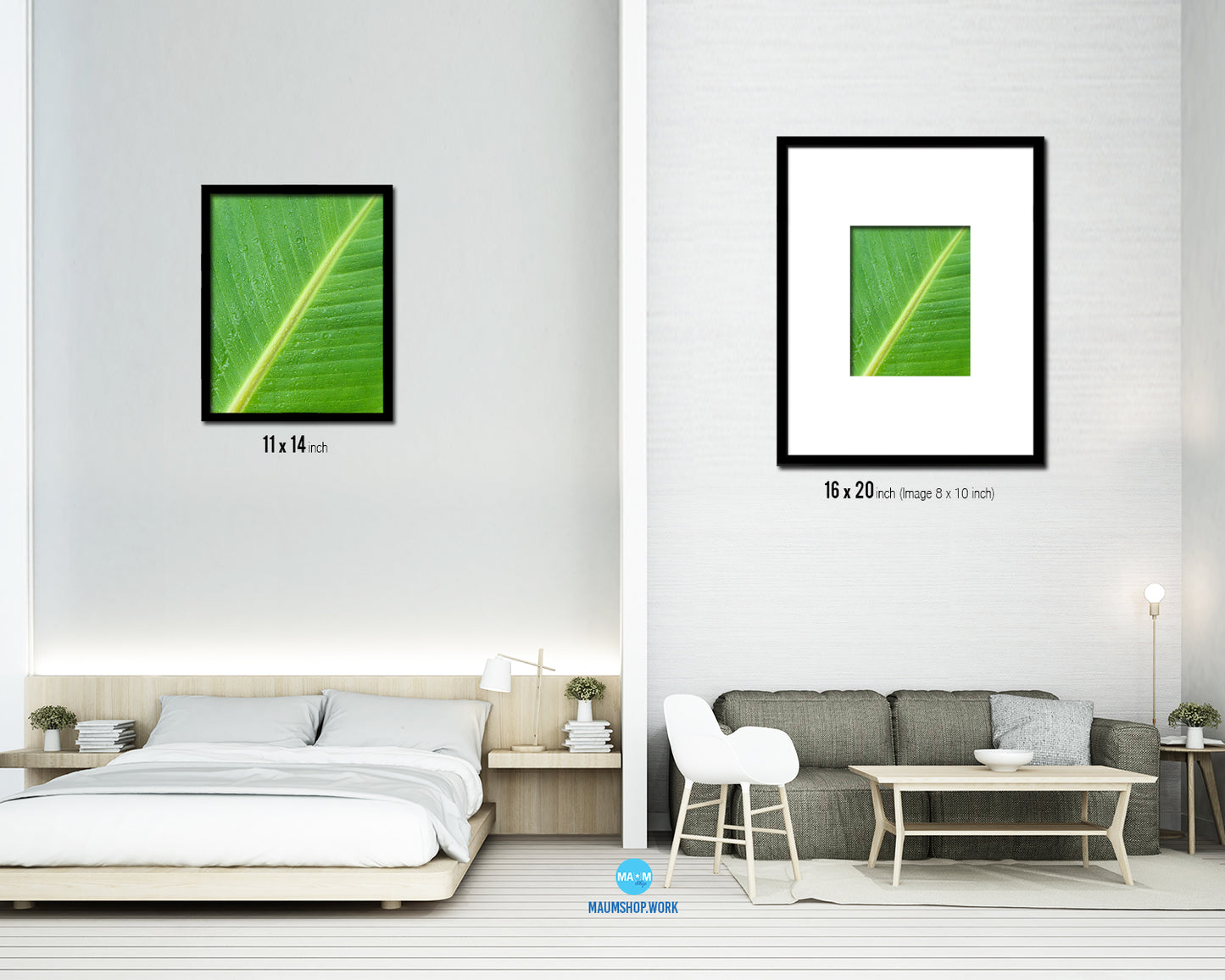 Banana Tropical Leaf Framed Print Sign Decor Wall Art Gifts