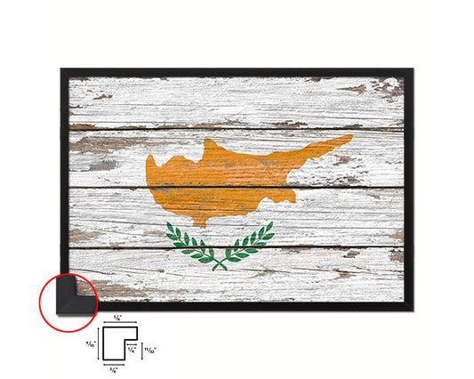 Cyprus Country Wood Rustic National Flag Wood Framed Print Wall Art Decor Gifts