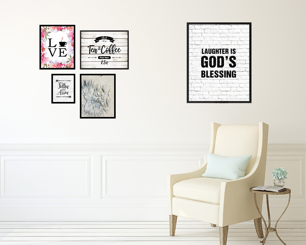 Laughter is God's blessing Quote Framed Print Home Decor Wall Art Gifts