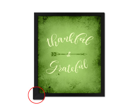 Thankful & grateful Quote Framed Print Wall Decor Art Gifts