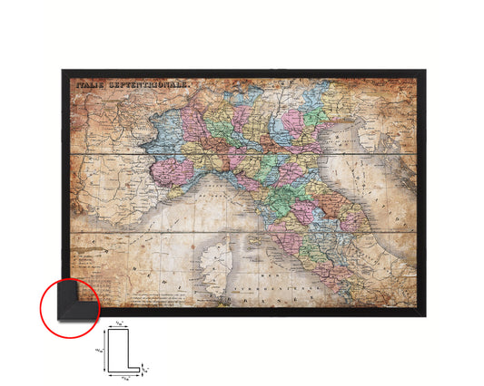 North Iitaly Antique Map Framed Print Art Wall Decor Gifts