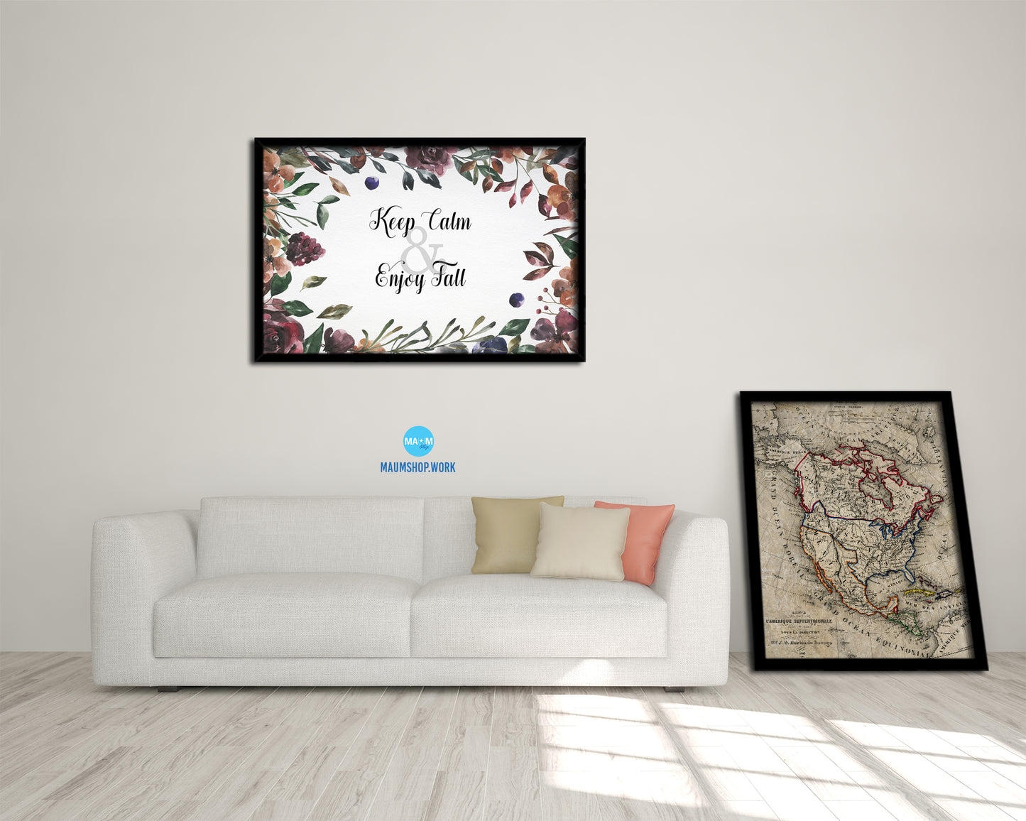 Keep calm and enjoy fall Quote Framed Print Wall Decor Art Gifts