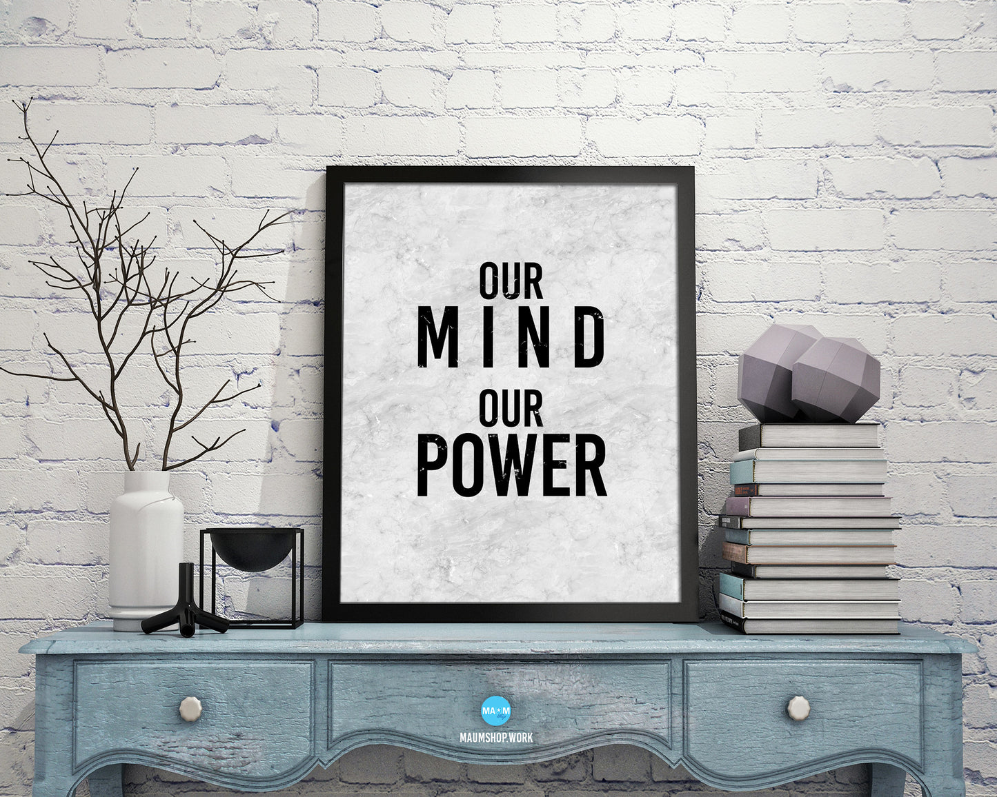 Our Minds Our Power Rainbow Pride Peace Right Justice Poster Wood Framed Wall Decor Print Gifts