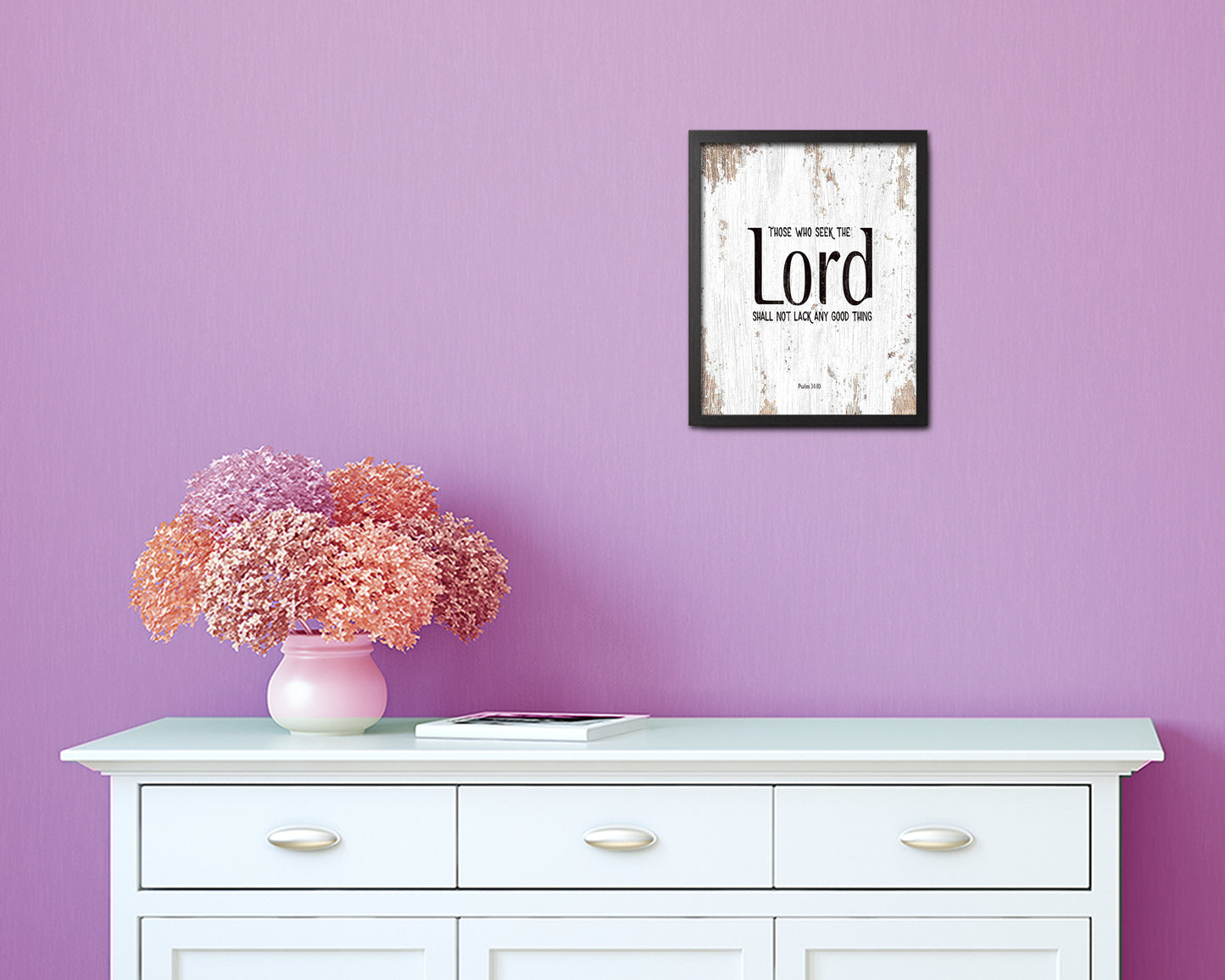 Those who seek the Lord shall not lack any good thing Quote Framed Print Home Decor Wall Art Gifts