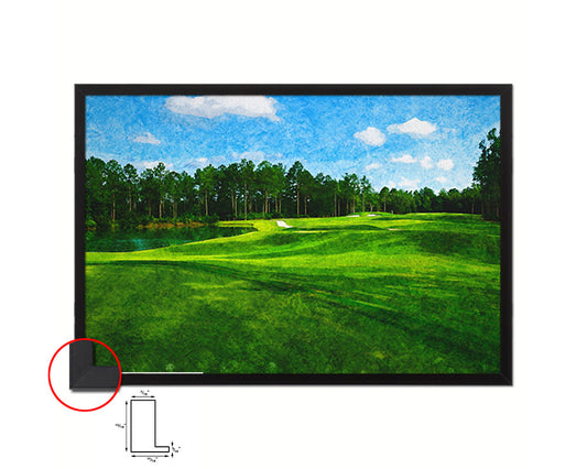 Fleming Island Golf Club Artwork Painting Print Art Wood Framed Wall Decor Gifts