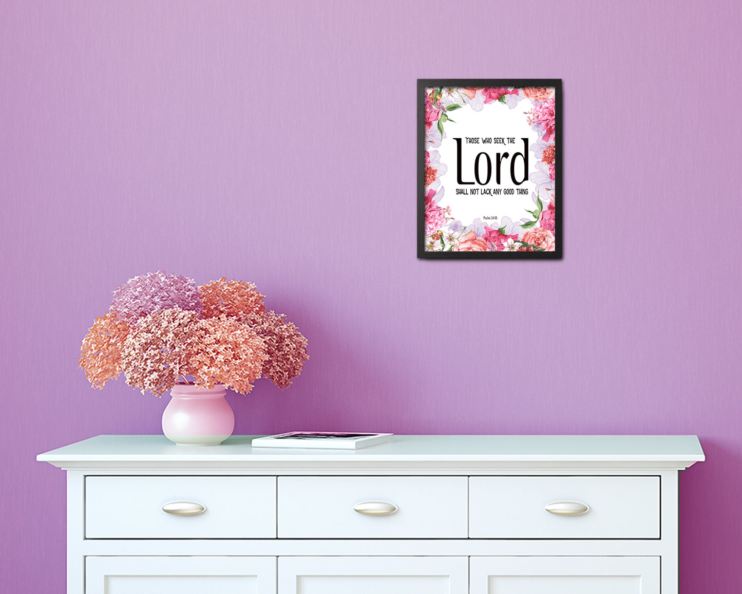 Those who seek the Lord shall not lack any good thing Quote Framed Print Home Decor Wall Art Gifts