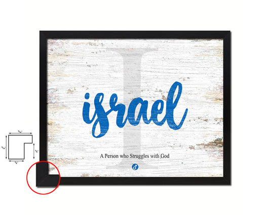 Israel Personalized Biblical Name Plate Art Framed Print Kids Baby Room Wall Decor Gifts