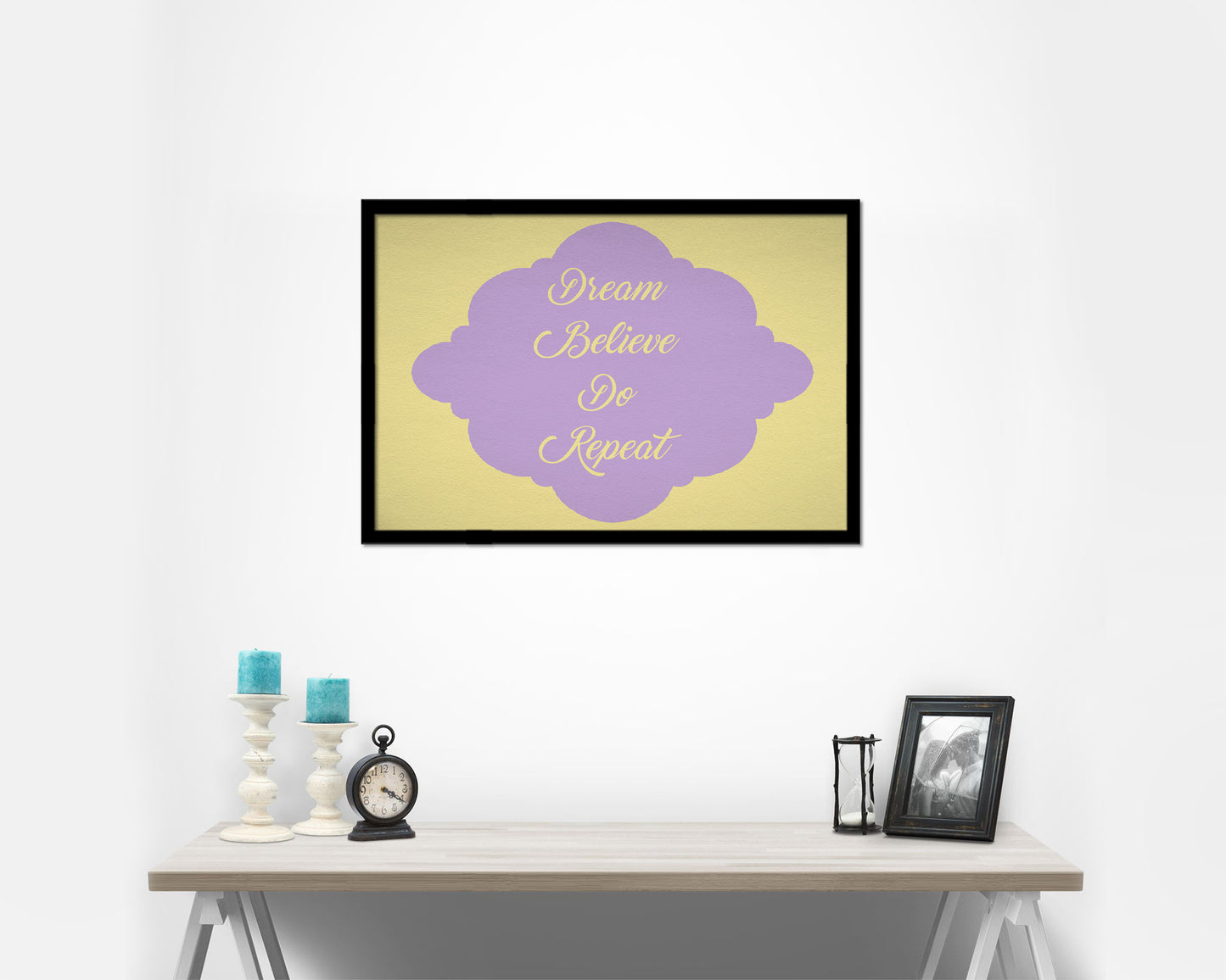 Dream believe do repeat Quote Framed Print Wall Decor Art Gifts