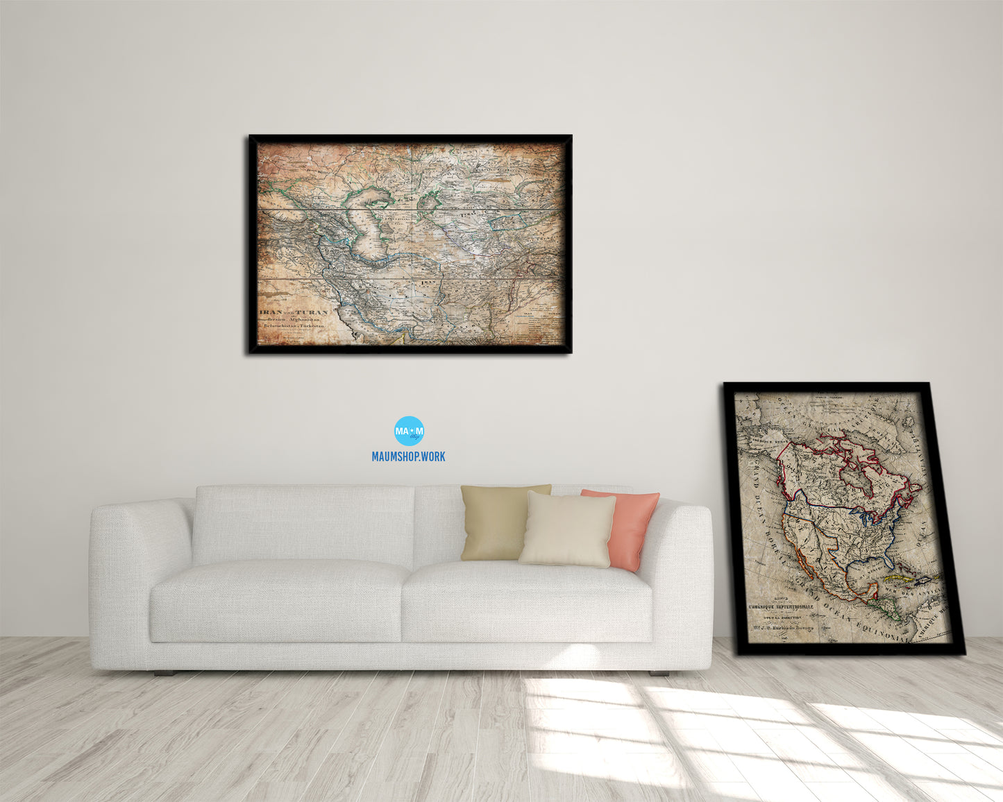 Middle East Iran Iraq Antique Map Framed Print Art Wall Decor Gifts