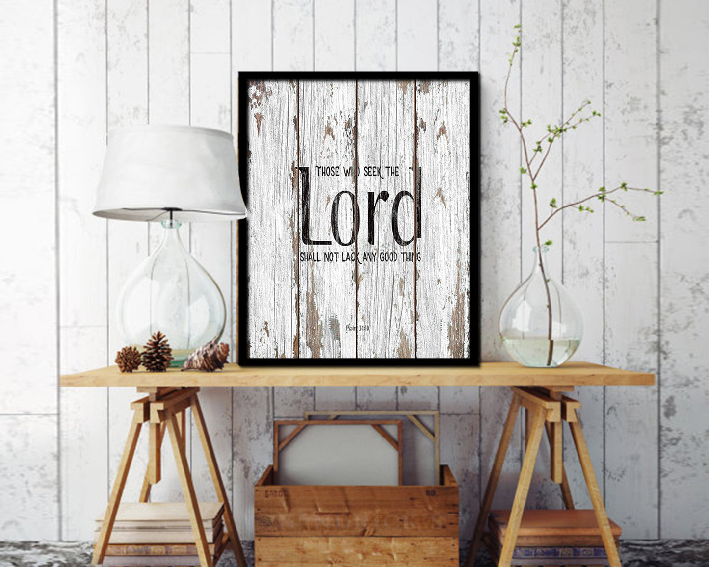 Those who seek the Lord shall not lack any good thing Quote Framed Print Home Decor Wall Art Gifts