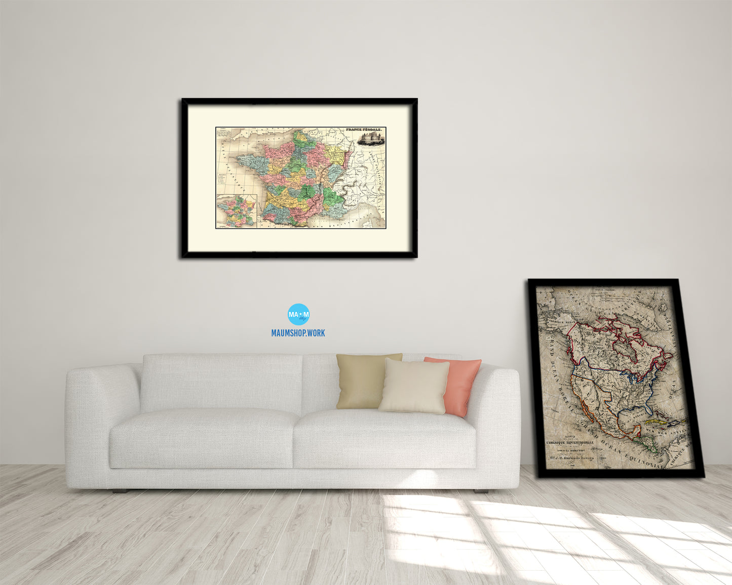 Medieval France Crusades Old Map Framed Print Art Wall Decor Gifts