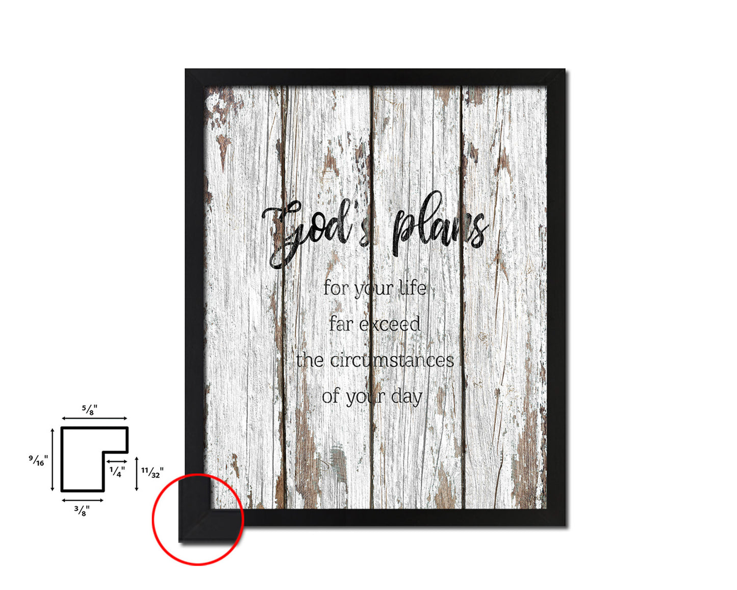 God's plans for your life far exceed the circumstances Quote Wood Framed Print Home Decor Wall Art Gifts