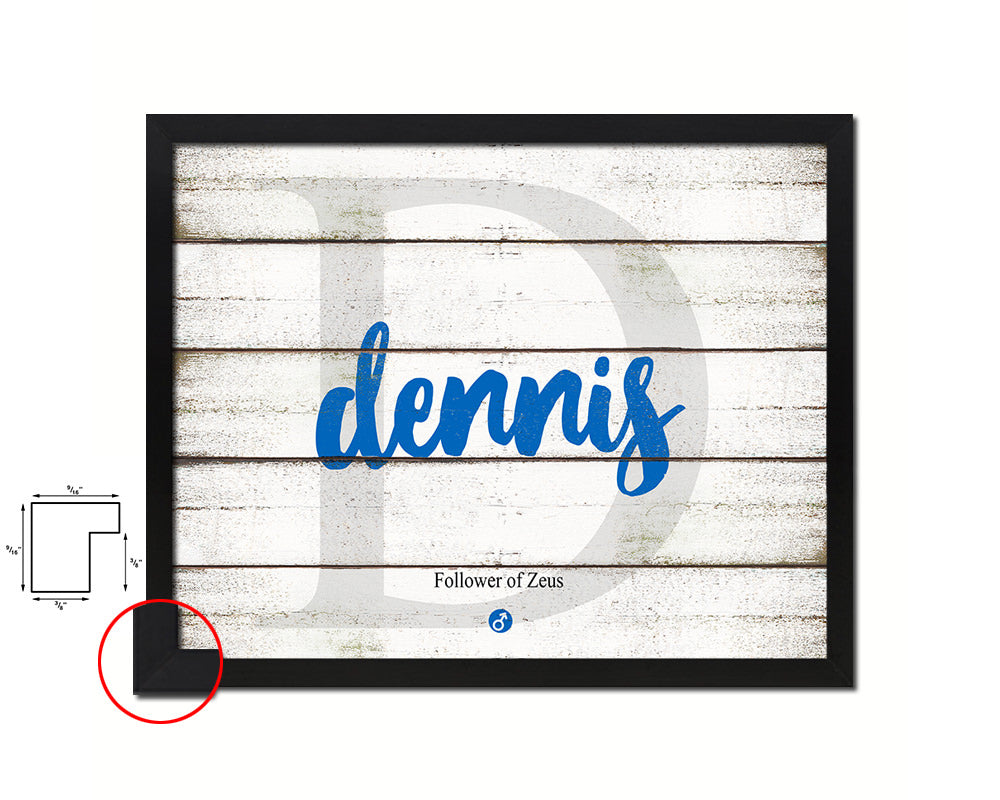 Dennis Personalized Biblical Name Plate Art Framed Print Kids Baby Room Wall Decor Gifts