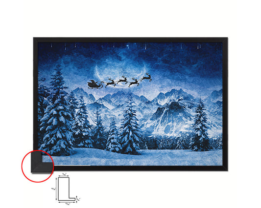 Christmas Santa Landscape Painting Print Art Frame Home Wall Decor Gifts