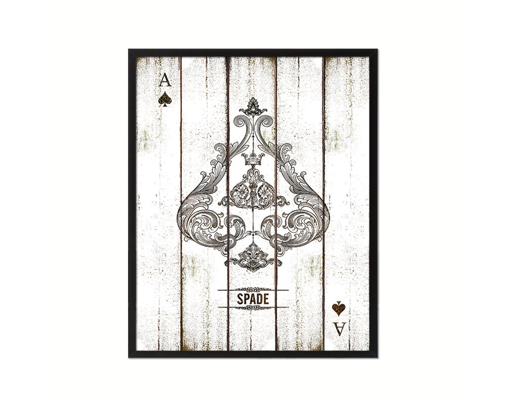 Spades Ace Cards Fine Art Paper Prints Wood Framed Wall Art Decor Gifts