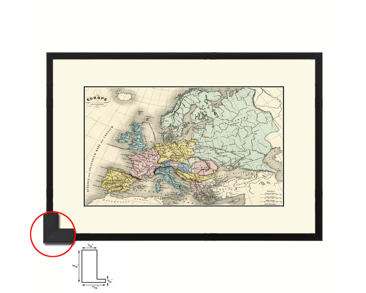 Europe Ancienne Old Map Framed Print Art Wall Decor Gifts