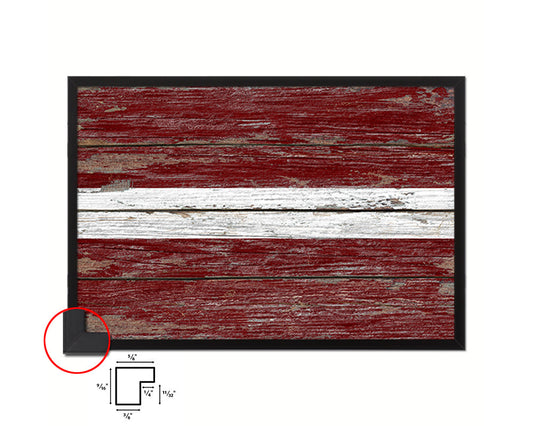 Latvia Country Wood Rustic National Flag Wood Framed Print Wall Art Decor Gifts