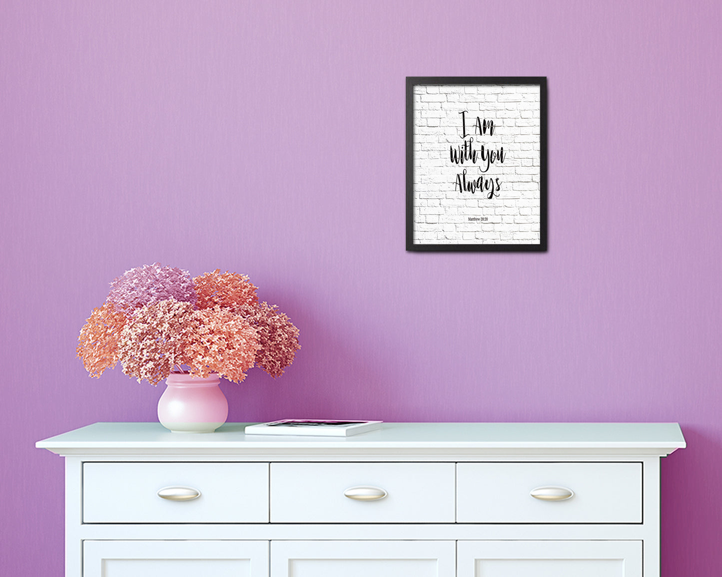 I Am With You Always, Matthew 28:20 Quote Framed Print Home Decor Wall Art Gifts