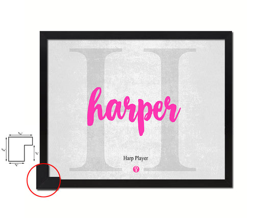 Harper Personalized Biblical Name Plate Art Framed Print Kids Baby Room Wall Decor Gifts