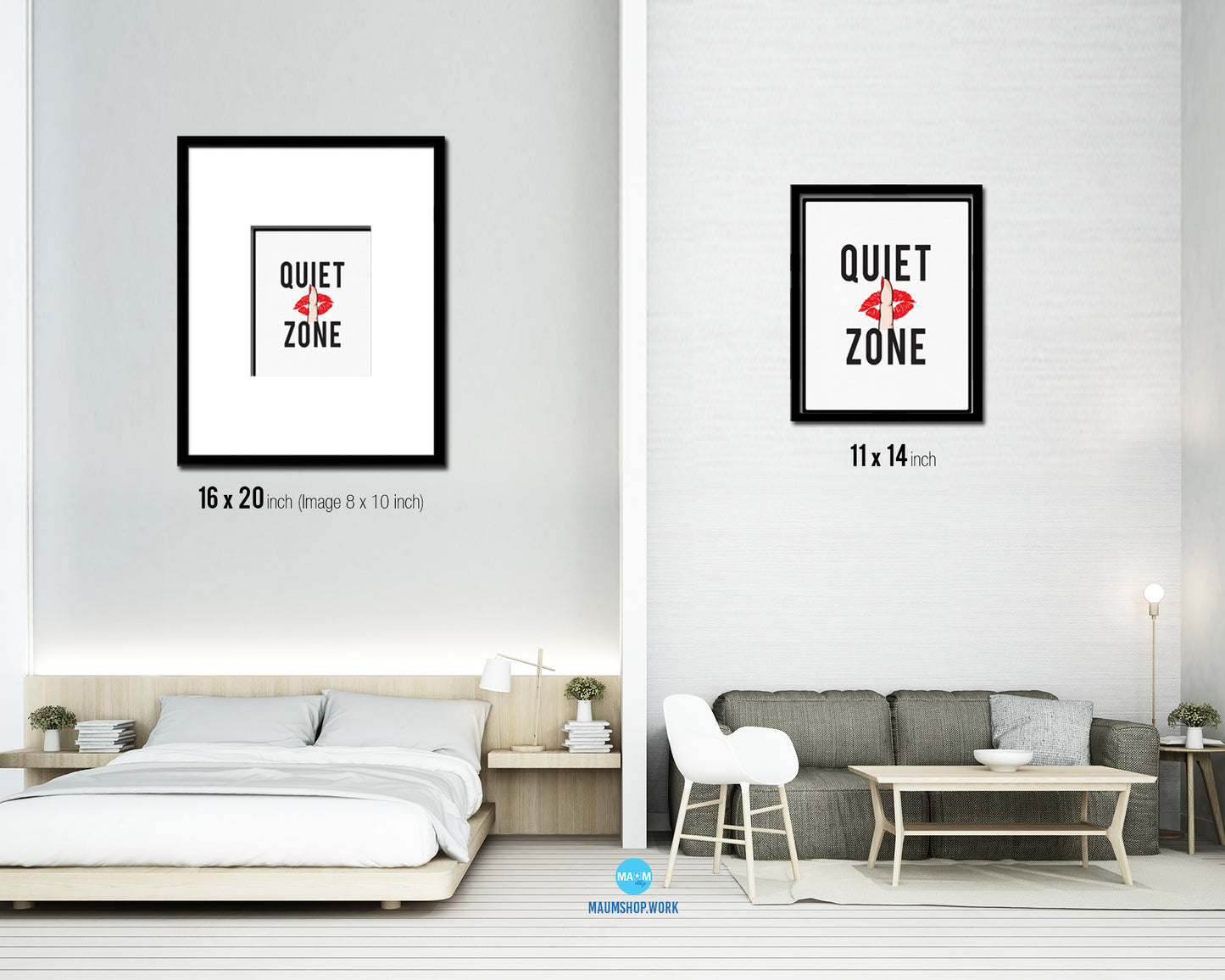 Quiet Zone Notice Danger Sign Framed Print Wall Decor Art Gifts