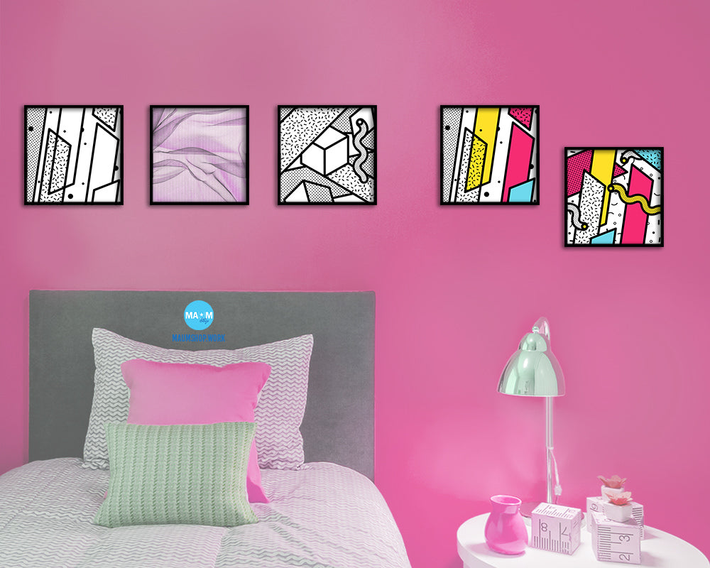 Abstract Pink Artwork Wood Frame Gifts Modern Wall Decor Art Prints