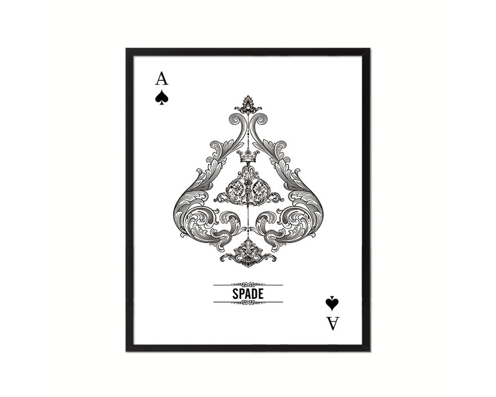 Spades Ace Cards Fine Art Paper Prints Wood Framed Wall Art Decor Gifts