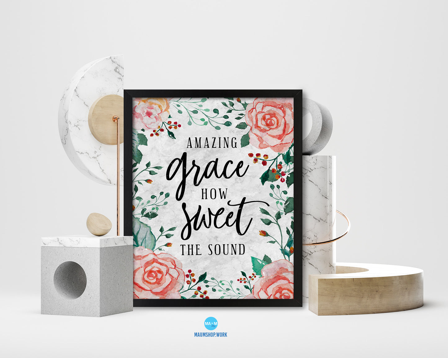 Amazing grace how sweet the sound Bible, Scripture, Verse Framed Print Wall Art Decor Gifts