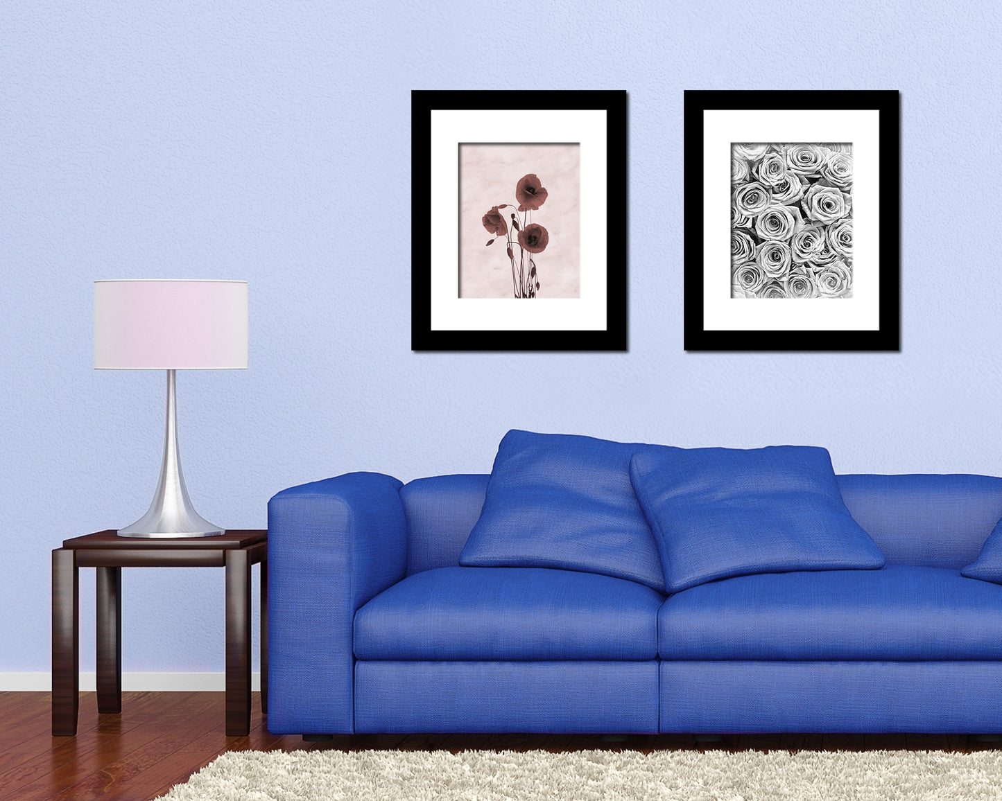 Poppy Sepia Plants Art Wood Framed Print Wall Decor Gifts