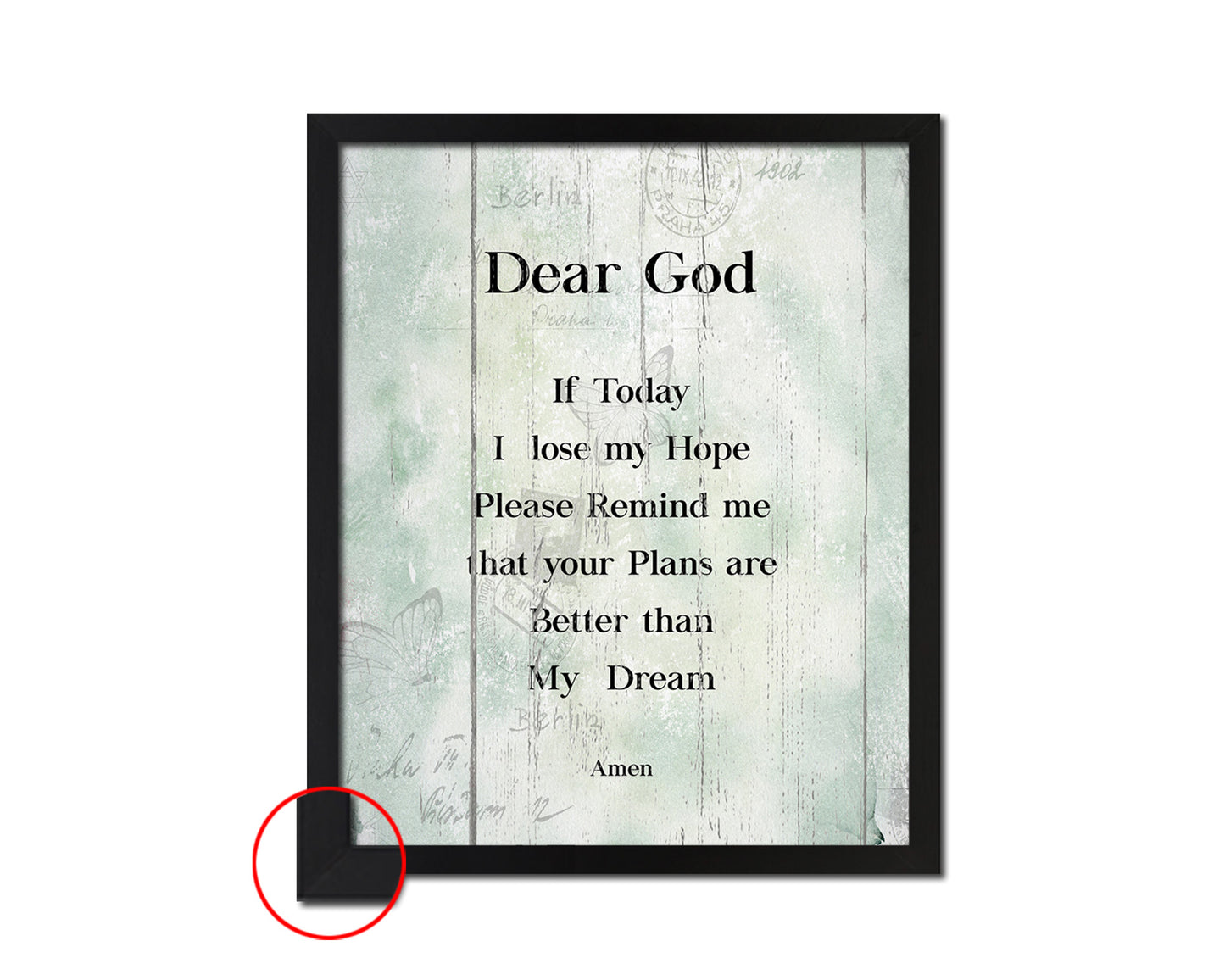 Dear God, if today I lose my hope please remind me Bible Verse Scripture Frame Print