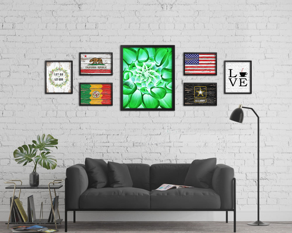 Chrysanthemum Green Flower Wood Framed Paper Print Wall Decor Art Gifts