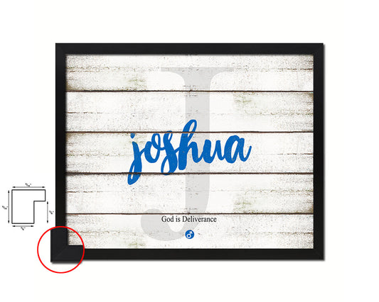 Joshua Personalized Biblical Name Plate Art Framed Print Kids Baby Room Wall Decor Gifts