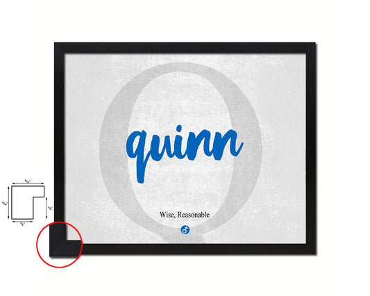 Quinn Personalized Biblical Name Plate Art Framed Print Kids Baby Room Wall Decor Gifts