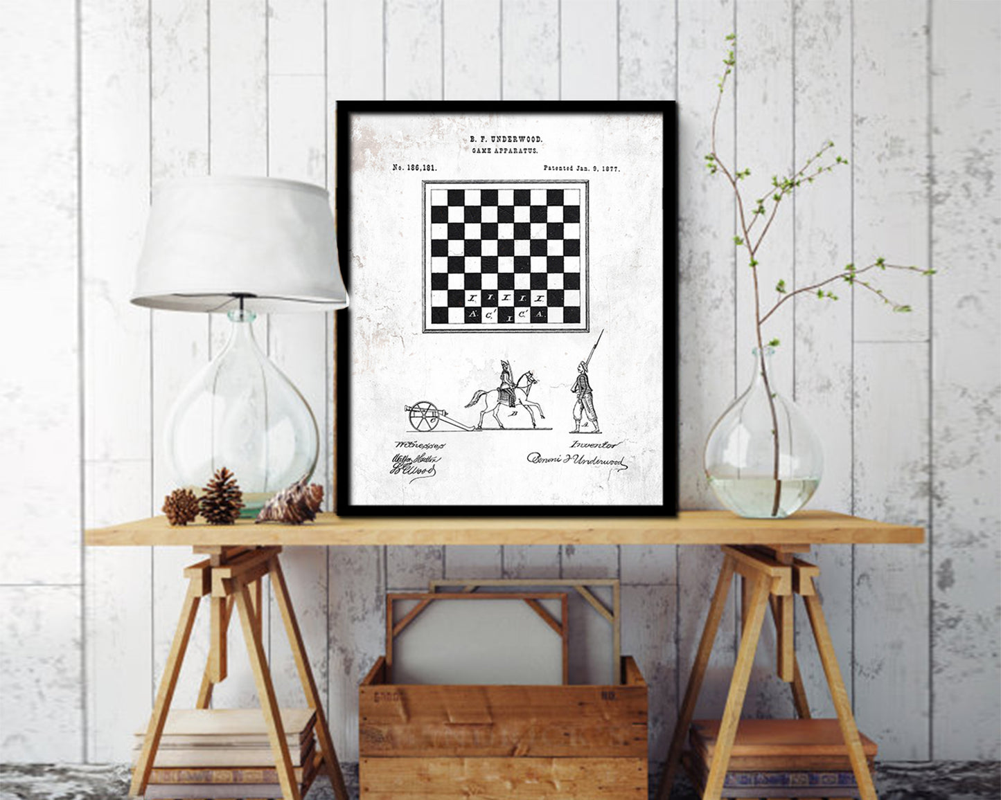 Game Apparatus Toy Vintage Patent Artwork Black Frame Print Gifts