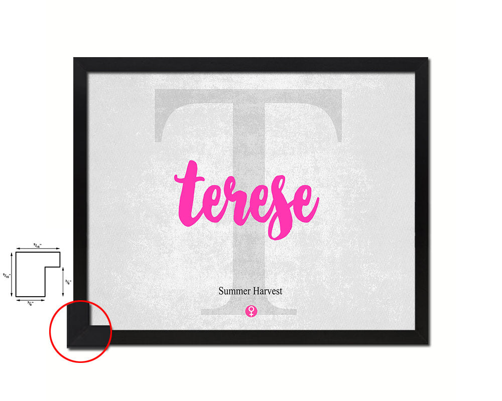 Terese Personalized Biblical Name Plate Art Framed Print Kids Baby Room Wall Decor Gifts