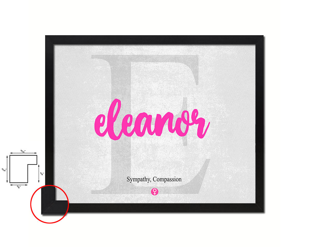 Eleanor Personalized Biblical Name Plate Art Framed Print Kids Baby Room Wall Decor Gifts