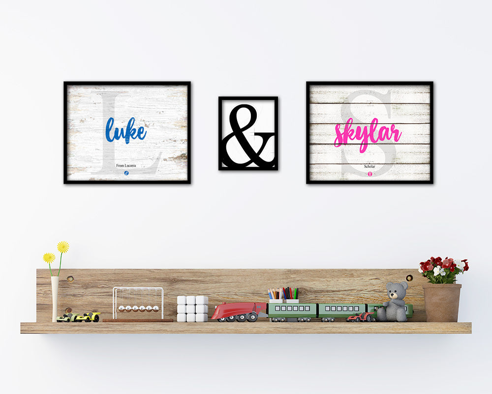 Lucas Personalized Biblical Name Plate Art Framed Print Kids Baby Room Wall Decor Gifts