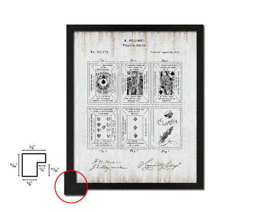 Game Playing Card Vintage Patent Artwork Black Frame Print Wall Art Decor Gifts