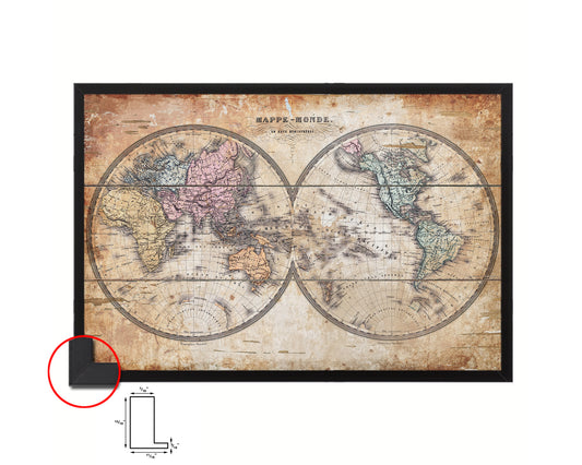 World Weather Storms 1872 Antique Map Framed Print Art Wall Decor Gifts