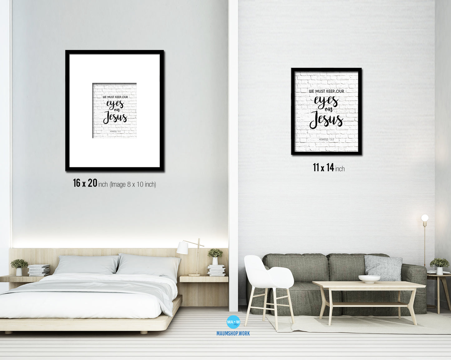 We must keep our eyes on Jesus, Hebrews 12:2 Quote Framed Print Home Decor Wall Art Gifts